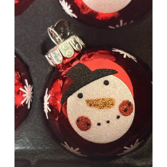 Christopher Radko Glass Ornaments  Set Of 16 Celebrations Red Glass Snowman - Picture 4 of 7